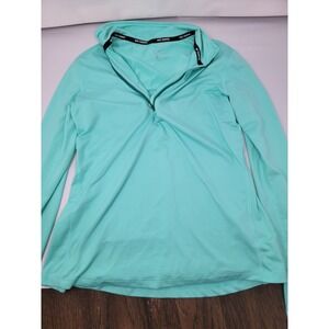 Nike Women's L Running Pullover 1/4 Zip Dri Fit Teal Sz Small